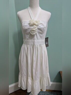Maggy London Halter Dress Size 8 in White